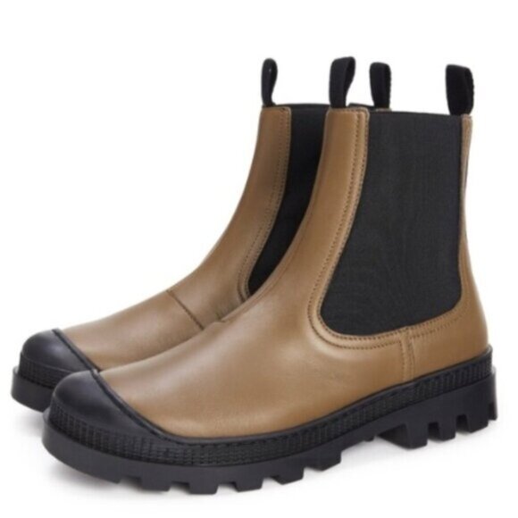 Loewe Khaki Green Rubber-Trimmed Leather Chelsea Boots - 5, in box 🇪🇸 - Picture 6 of 14
